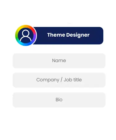 Name, title, and bio editor.