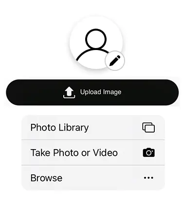 Profile image upload.