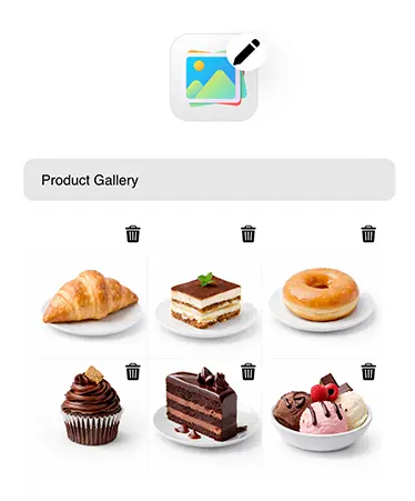 Image galleries and video embeds.