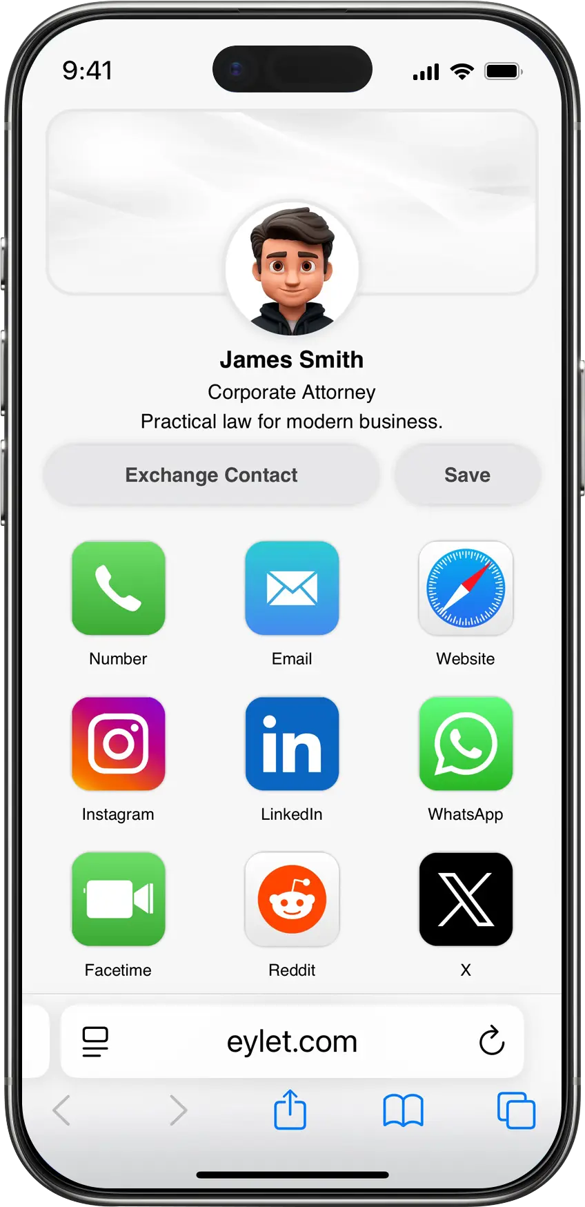 eylet app profile screen