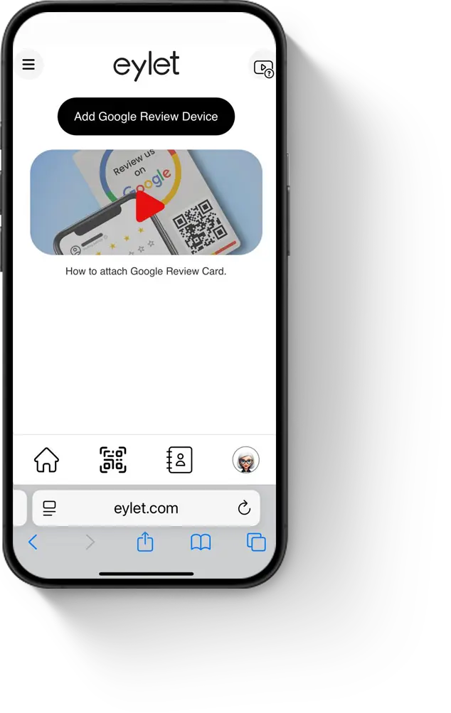 Add a Google Review device screen